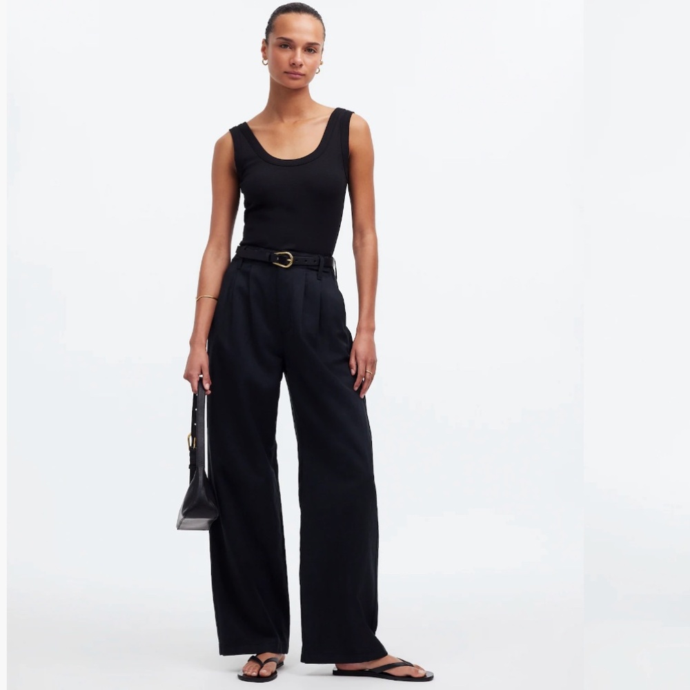 (NWT) Black Petite Harlow Wide-Leg Pant